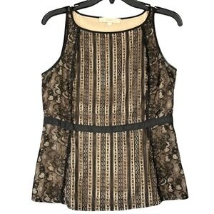 Ann Taylor Loft Top Womens 2 Lace Overlay Sleeveless Elegant Evening Chicwear